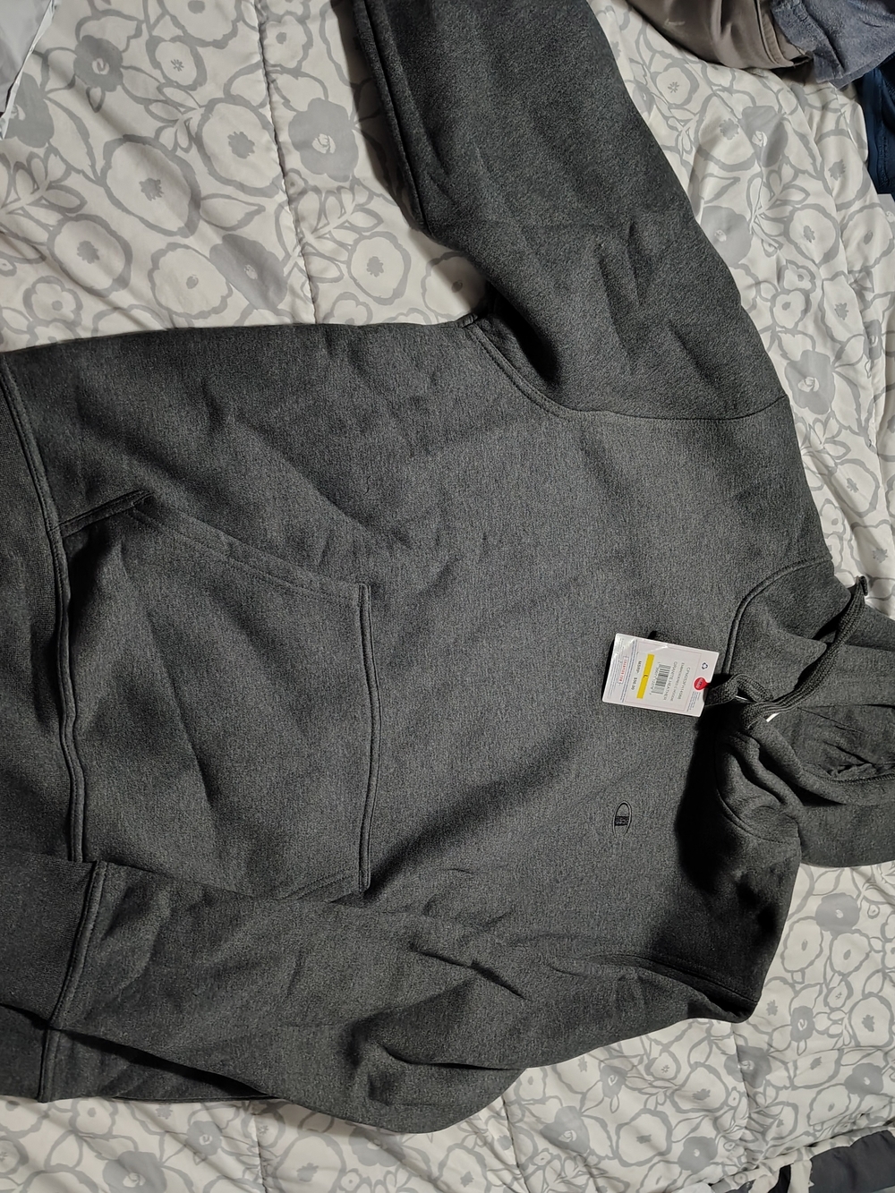 Champion Dark Gray Pullover Hoodie with Kangaroo Pocket